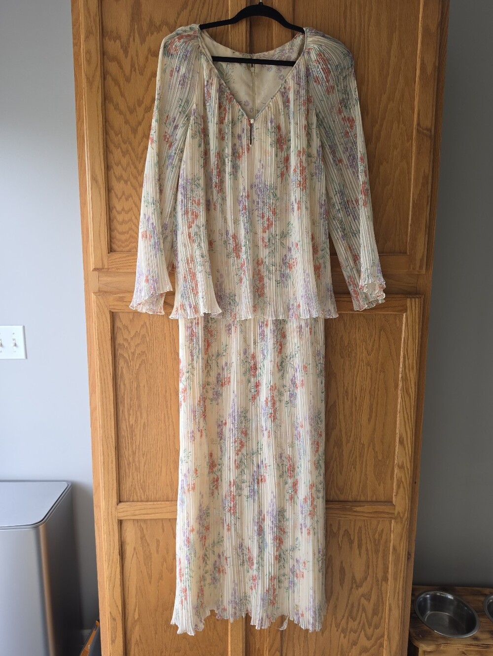 60's/70's Vtg Marita by Anthony Muto Floral Pleated Dress Colorful Flowy